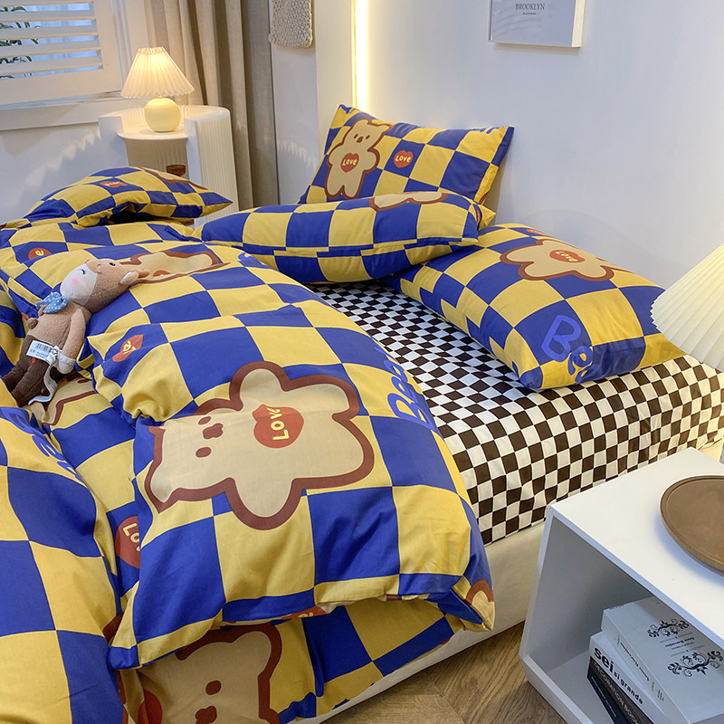 New products net red all-cotton four sets of pure cotton beds 100 Bedsheets Nordic quilt cover 1 51 8m Bed Gasawara 3-4 pieces-Taobao