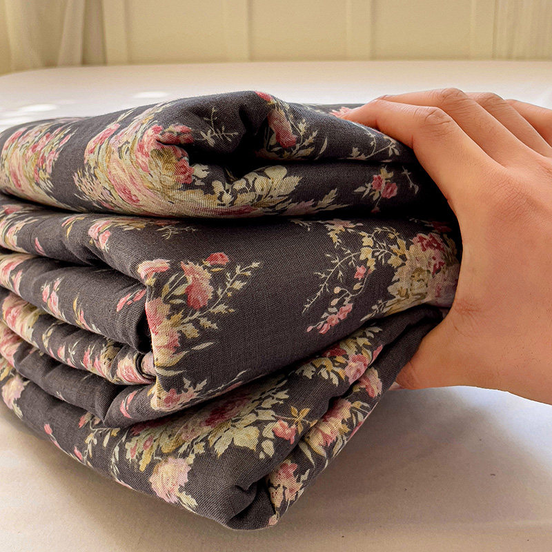 2026 New Product, Pure Cotton Double-Layer Yarn Four-Piece Bedding Set, Simple Bed Sheet, Duvet Cover, Fitted Sheet, 4-Piece Set for Spring