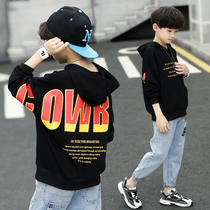 Childrens clothing boys autumn clothes 2021 new spring and autumn children boys casual hooded foreign atmosphere Korean tide