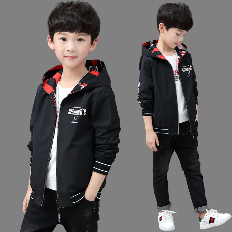 Children suit boy spring clothing jacket 2020 new CUHK Boy boy Lianhood Two sides wearing jacket Spring Fall Korean version