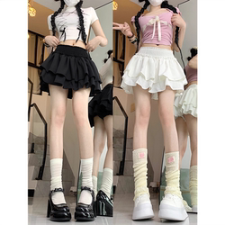 Stylish Ruffles Black Cake Skirt Women's Summer Ballet Style Short Skirt high waist Skirt White Puff Skirt