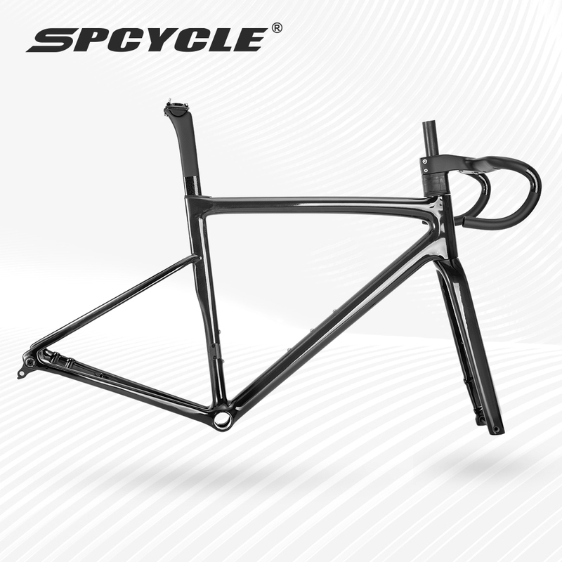 Spcycle Fully Internal Cable Routing Ultra-Light Road Bike Frame Disc Brake Bsa Five-Way Udh Rear Derailleur Hanger Integrated Frame with Integrated Handlebar
