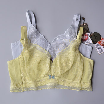 June Rose 6320 Ultra-Thin Crystal Cup Bc Soft Steel Ring Three-Row Buckle Fashion Lace Bra Adjustable Bra