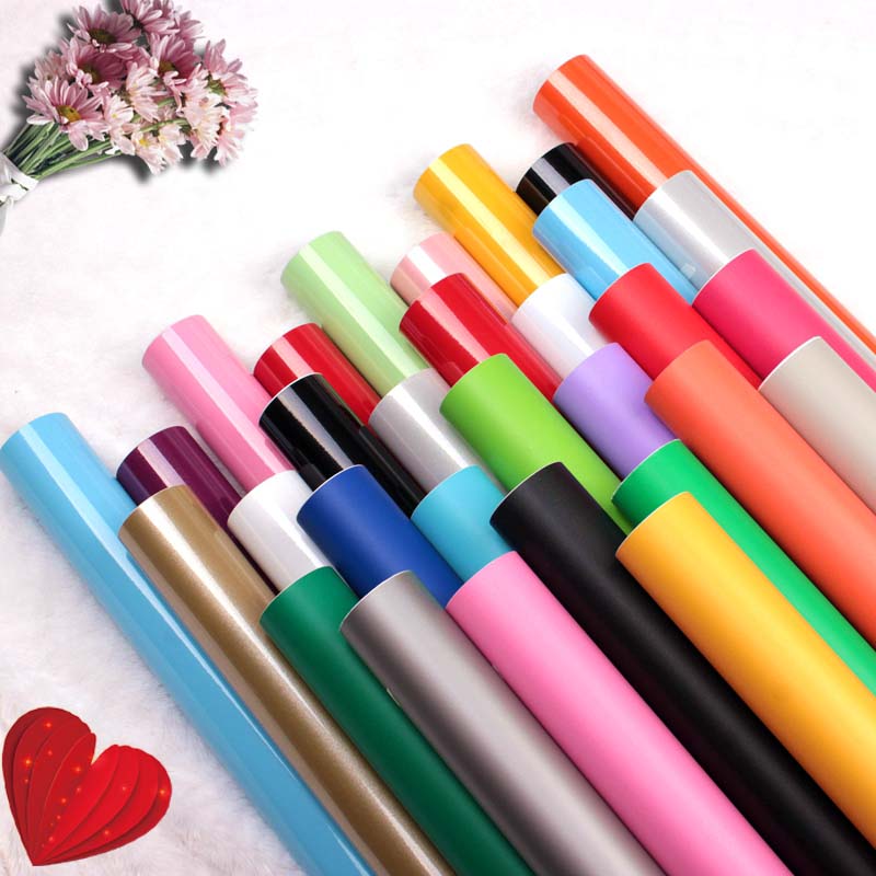 Plain thickened bright glossy PVC self-adhesive paint sticker Solid color wallpaper Kitchen wallpaper waterproof living room dormitory