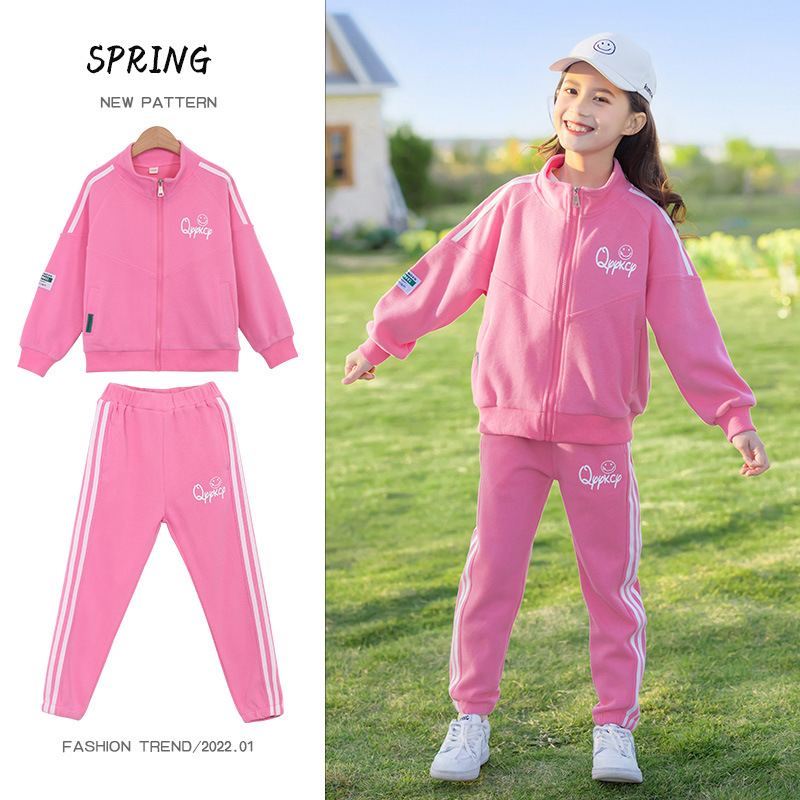 Girls' sports suits spring and autumn 2022 new middle-aged girls net red sweater children's fashionable two-piece autumn