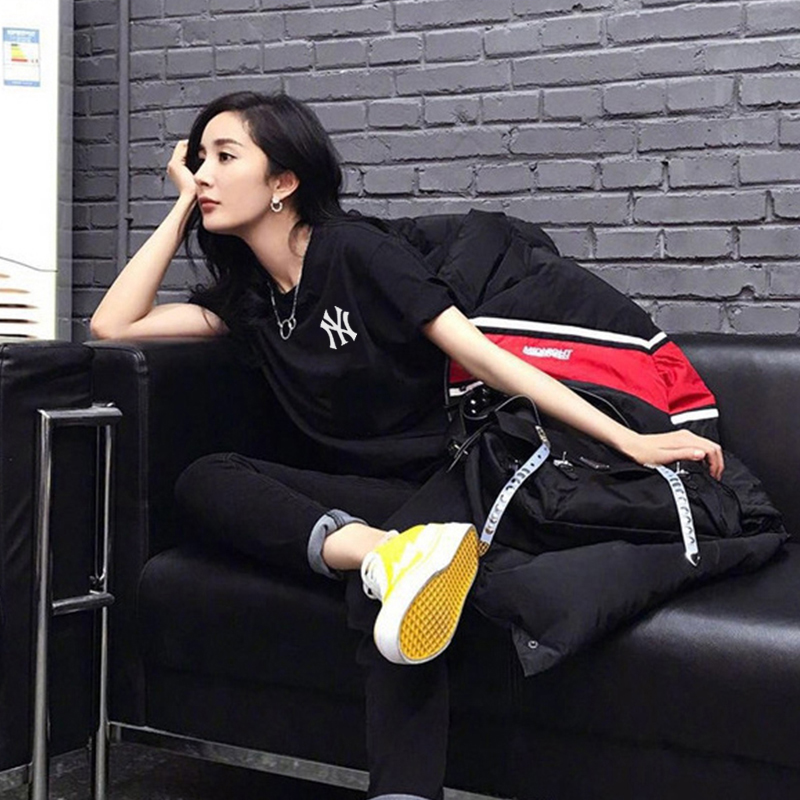 Star net red same loose casual Korean print and summer short sleeve top trend