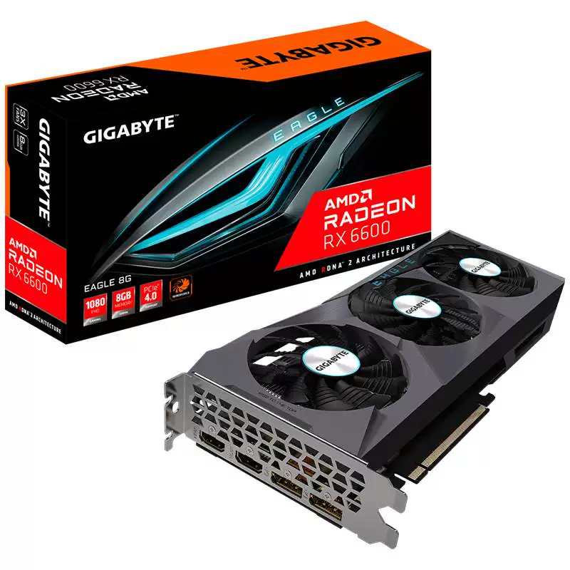 Гигабайт RX6600 8G Falcon новый e-sports игровой настольный компьютер хост независимая видеокарта AMD графическая карта