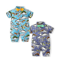 One-and-a-half-year-old baby suit three-piece printed cartoon conjoined Harper year-old little gentleman suit pants bow tie