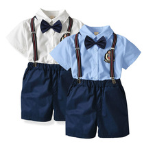 Thin short-sleeved small dress boys and gentlemen aged 2-5 years old summer small suit kindergarten graduation dress photo