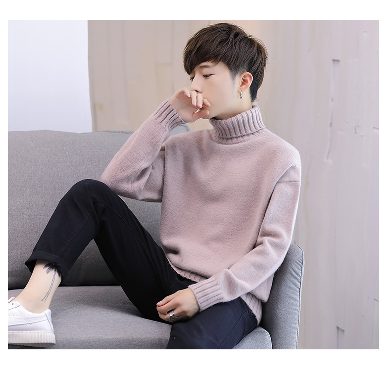 Mùa thu và mùa đông nam phiên bản Hàn Quốc của áo len dày cổ cao áo len nam phiên bản Hàn Quốc của học sinh thủy triều áo sơ mi nam