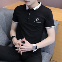 2020 Summer new cotton short sleeve T-shirt mens lapel stripes youth polo shirt casual half sleeve mens