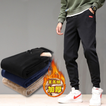 Guard Pants Mens Cotton Lambs Cashmere Autumn Winter Winter Clothing Sports Men Casual Pants Long Pants Plus Suede Warm Bungling Pants