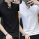2018 plus nhung mới tay ngắn nam áo thun cotton cổ chữ V ấm áp phiên bản Hàn Quốc của áo len dài tay mùa thu áo thun nam big size