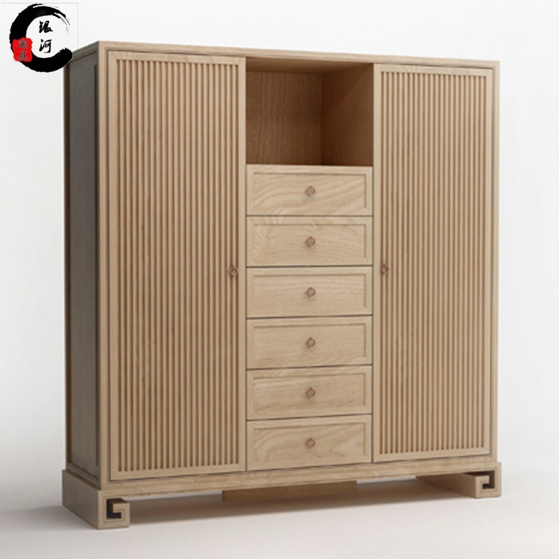 New Chinese Zen Solid Wood Wardrobe Customized Furniture of Closet Closet Closet Closet Closet Closet Closet Closet