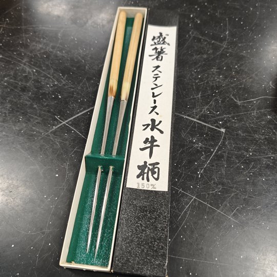 Japanese wood-handled buffalo horn chopsticks, fire chopsticks, paper box, tea also lives in Japanese ancient art S5-1