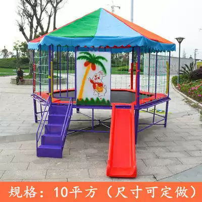 Kindergarten indoor and outdoor trampoline children outdoor trampoline Square amusement facilities sticky music trampoline park large