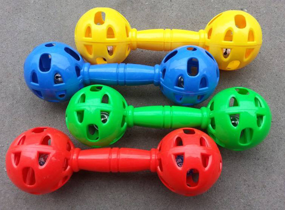 Kindergarten Sensory Integration Training Instruments Dumbbells Plastic Sound Early Playground Equipment Children Toy Toddlers Gymnastics Dumbbells
