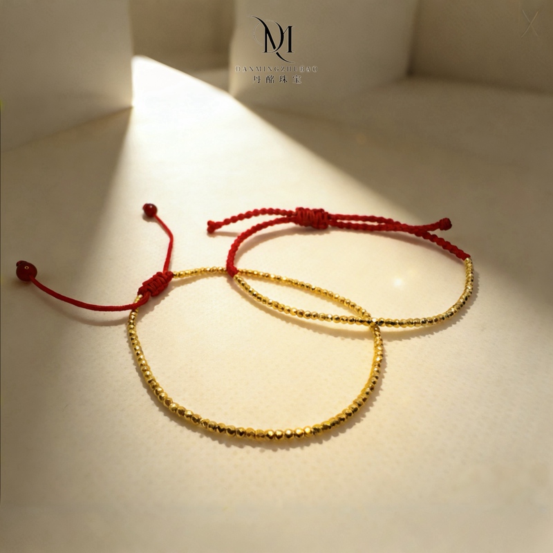 Danmeng Jewelry |    2.5 New Release [Shattered Peace] 18K Gold Red String Broken Gold Sui Sui Ping an Bracelet