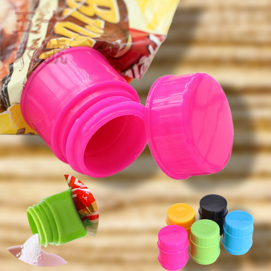 Sealed bottle cap type discharge nozzle snacks bag closure clip freshness sealing bag sealing clip seasoning bag closure