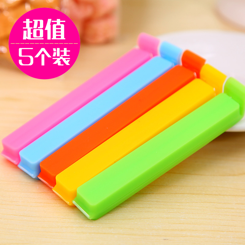 5 Food Preservation and Sealing Clips Milk Tea Snacks Bag Seal Closed with Date Plastic Bag Seal