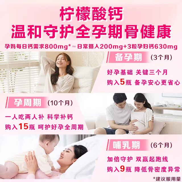 Calcium Tablets for Pregnant Women, Calcium Citrate, Vitamin D3, Calcium Supplement for Mothers during Pregnancy and Lactation, Official Genuine Product