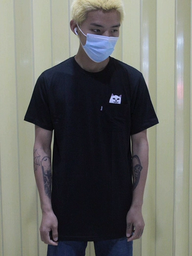 Противоречивая подлинная модная футболка бренда Ripndip, футболка из чистого хлопка с короткими рукавами, сделано в Мексике, кот на среднем пальце, средний кот