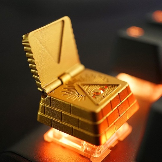 ZOMO Pharaoh God's Eye Real Hammer Movable Magnetic Attraction Backlight Full Metal Personality Mechanical Keyboard Keycap