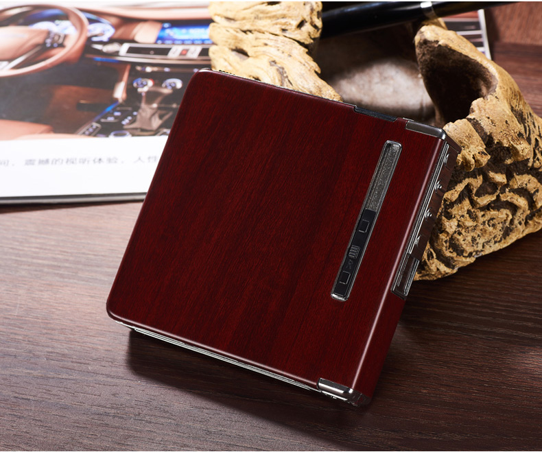 Creative 20 gậy nam thuốc lá tự động cầm tay hộp siêu mỏng với USB sạc hộp thuốc lá nhẹ hơn một - Bật lửa bật lửa độc