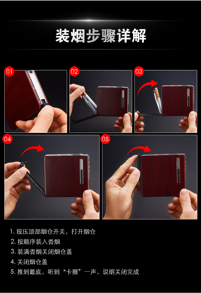 Creative 20 gậy nam thuốc lá tự động cầm tay hộp siêu mỏng với USB sạc hộp thuốc lá nhẹ hơn một - Bật lửa bật lửa độc