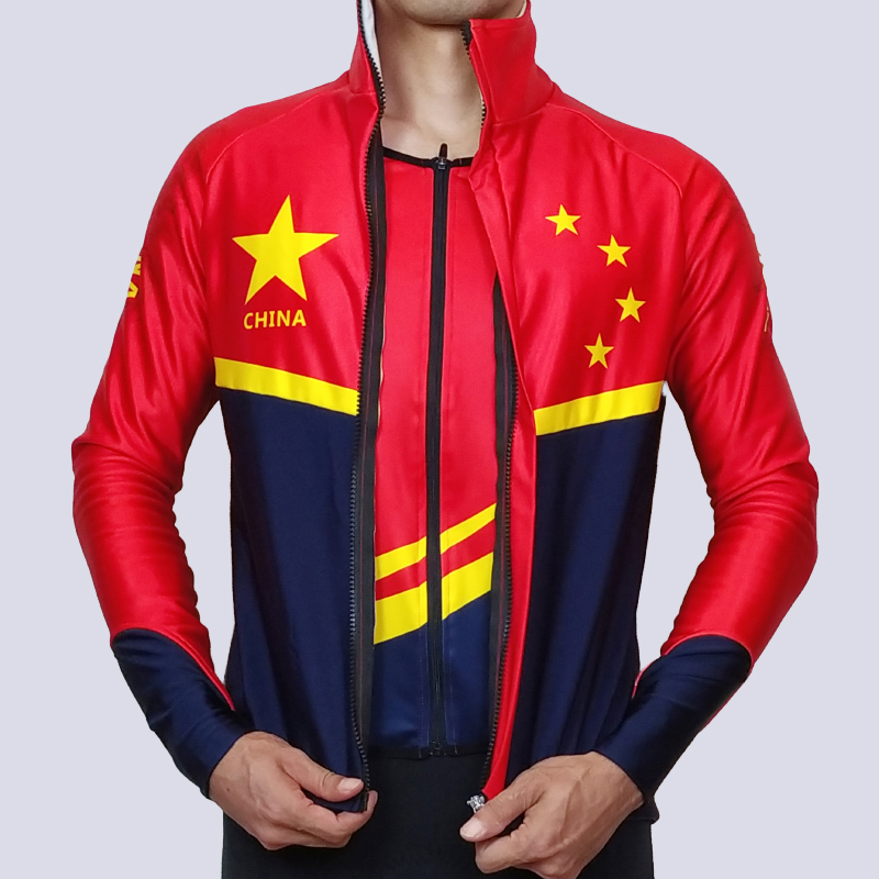 Autumn Winter China Wind Road Mountain Bike Long Sleeve Riding Suit Red Chinese Dragon Sunscreen Breathable Blouse-Taobao