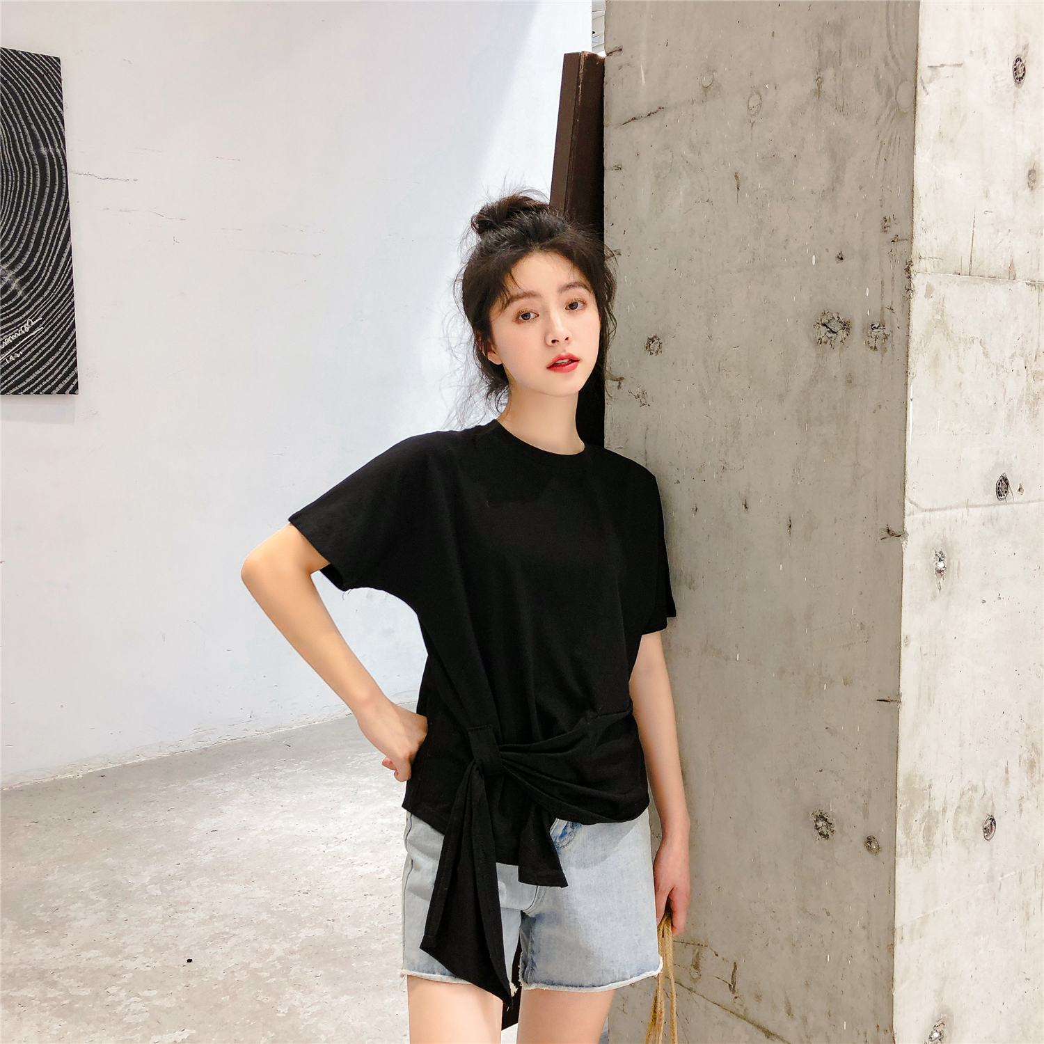 VK旗艦店 韓系個性不規則T恤短袖上衣