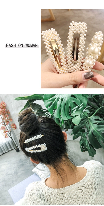 Hàn Quốc ins kẹp tóc ngọc trai clip clip clip bangs cô gái net đỏ từ clip thẻ retro clip nữ mũ băng đô cài tóc