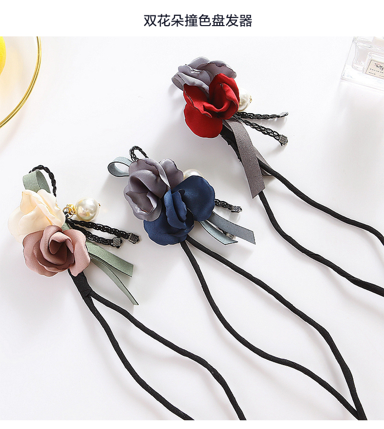 Cắt tóc bóng đầu bện tóc kiểu tóc Hàn Quốc với đầu cuốc hoa có thể thay đổi fluffy lười biếng mũ đội đầu phụ kiện tóc - Phụ kiện tóc cây trâm cài tóc