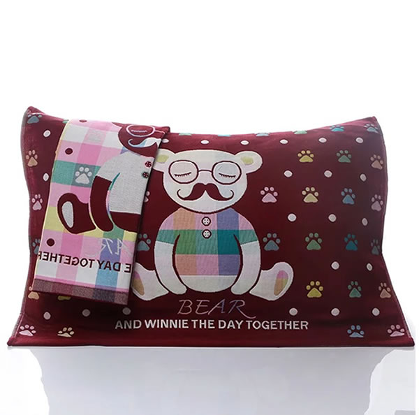 Hai hàng hóa ba lớp khăn gạc gối người lớn cặp gối bông 50 * 75 cm 4 đôi khăn choàng gối