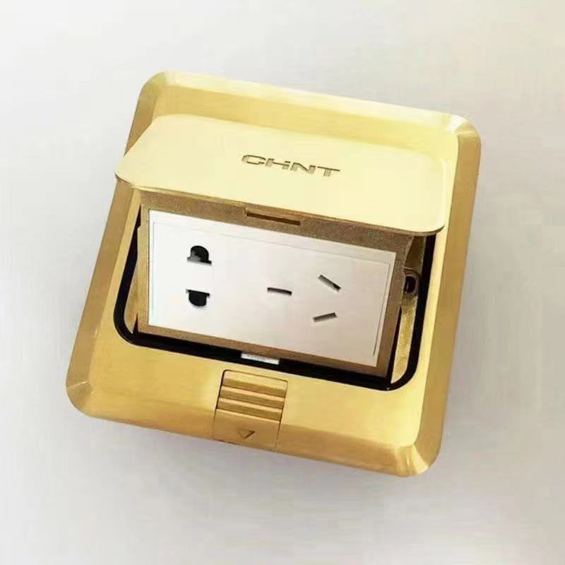 Zhengtai ground plug-in type damping buffer slow-slingshot copper alloy floor socket NED1 Five-hole computer 16A-3 holes