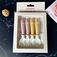 Макарон розовая ложка +макарон желтая вилка ложка