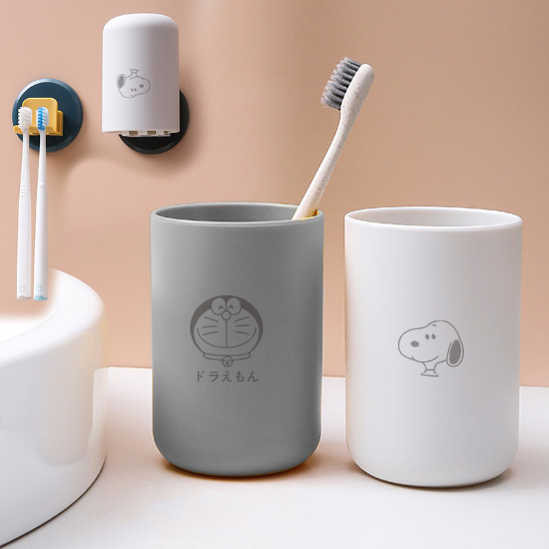 Electric toothbrush holder free of punching wall-mounted hanging toothbrush holder gargling cup suit children home cute cartoon single