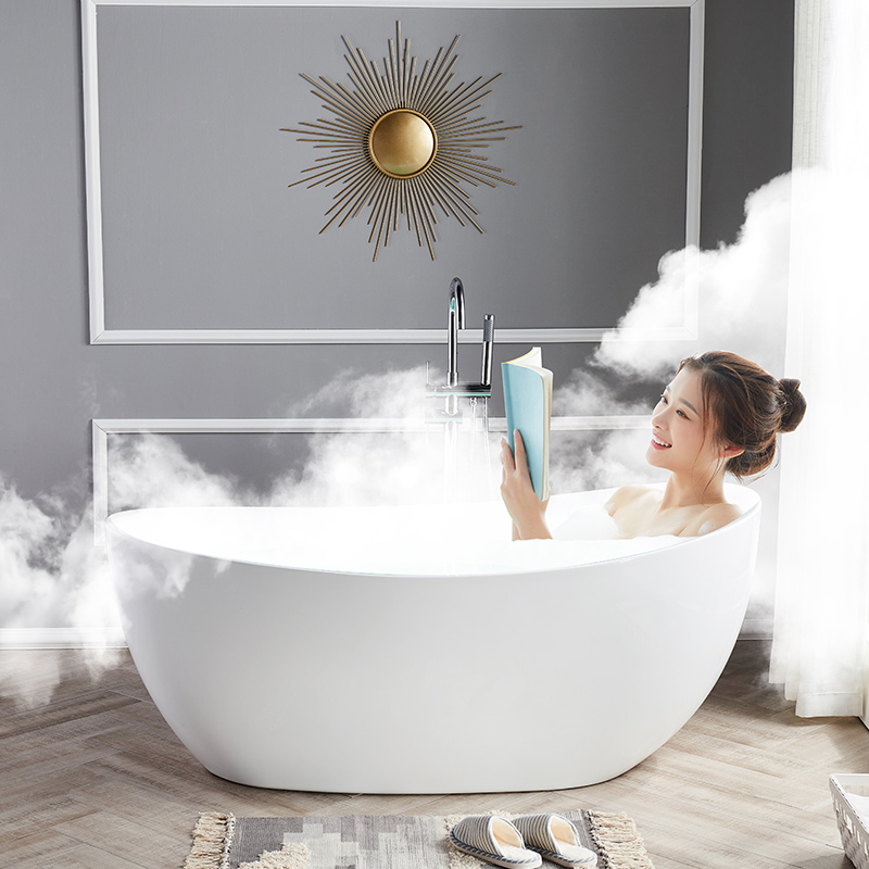 Free-standing acrylic bath adult small apartment home seamless hotel simple thickened deep soaking concubine small bathtub