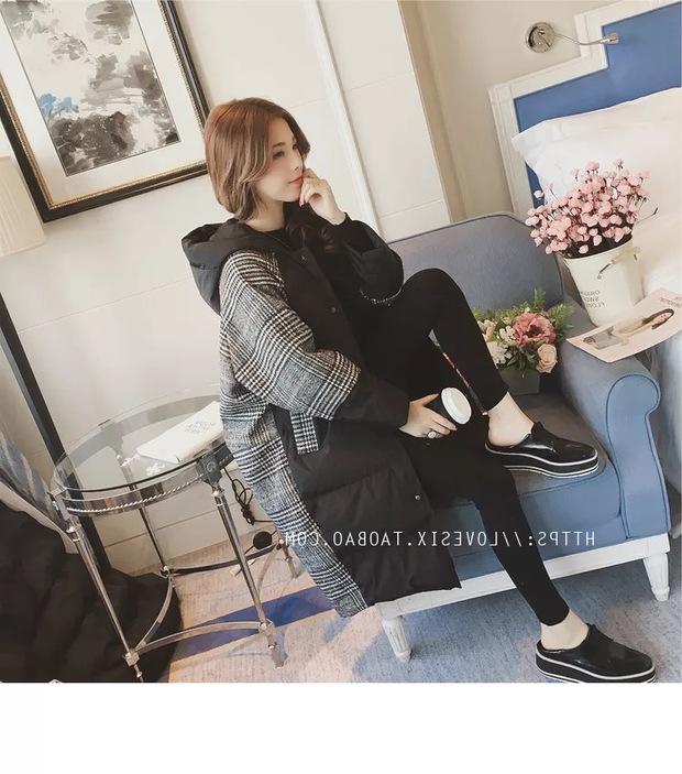 Quần lửng cotton mm XL nữ dày 2018 mùa đông Hàn Quốc phiên bản áo dài mới là áo cotton mỏng 200 kg áo phao béo hàn quốc