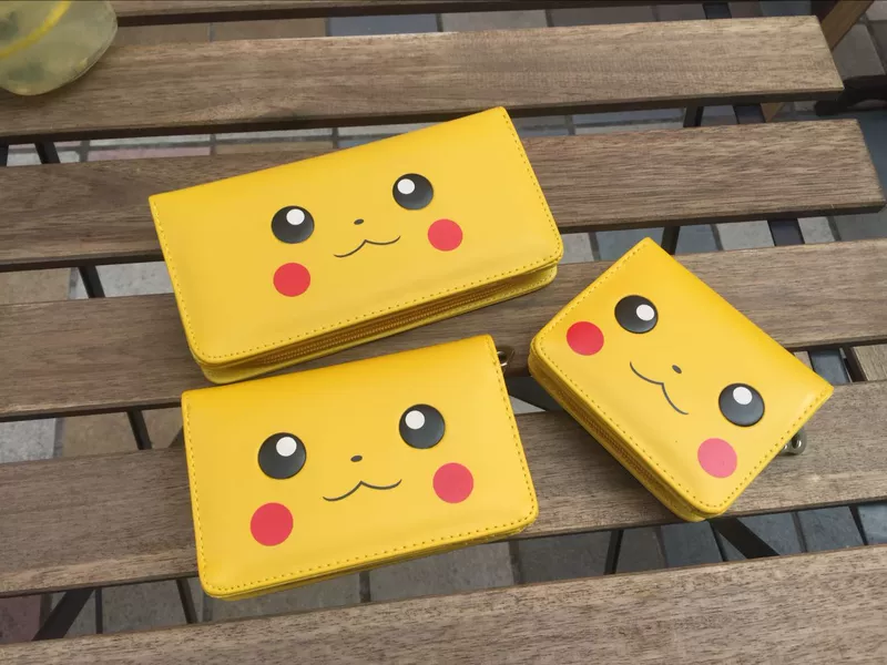 Ví học sinh tiểu học và trung học hoạt hình ngắn ví nam và nữ anime trẻ em dễ thương Pikachu ví ví