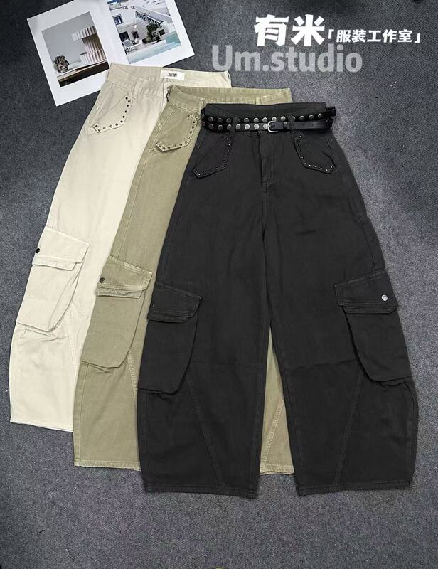2026 New Korean Style Design Versatile Loose Wide-Leg Cargo Casual Pants for Women 2026 New Korean Style Design Versatile Loose Wide-Leg Cargo Casual Pants for Women