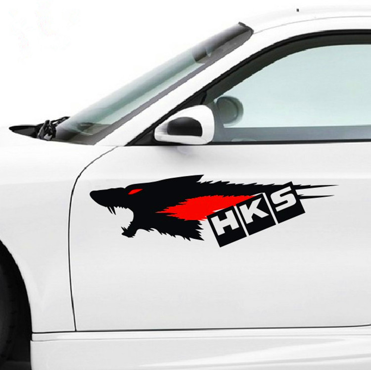 Car wolf totem pull flower sticker door sticker bumper scratch scratch cover fly wolf motorcycle sticker