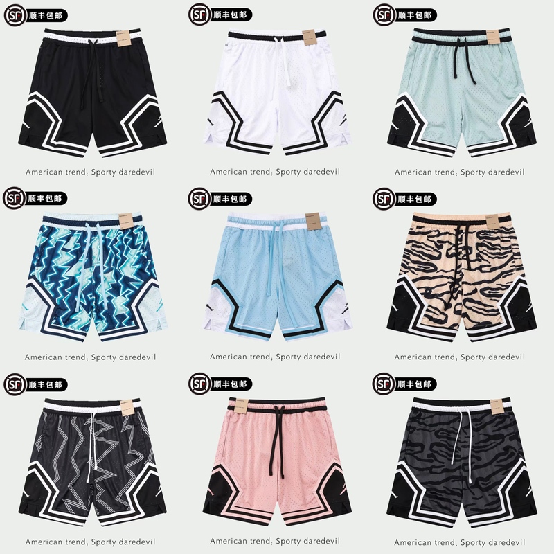 Flyer American-Style Basketball Shorts for Men and Women, Knee-Length, Loose Fit, Casual, Running, Fitness, Mesh, Breathable, Quarter-Length Shorts