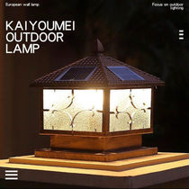 Solar Column Head Lamp Outdoor Waterproof Square Wall Lamp Eurostyle Villa Gate Pillar Home Patio Wall Headlights