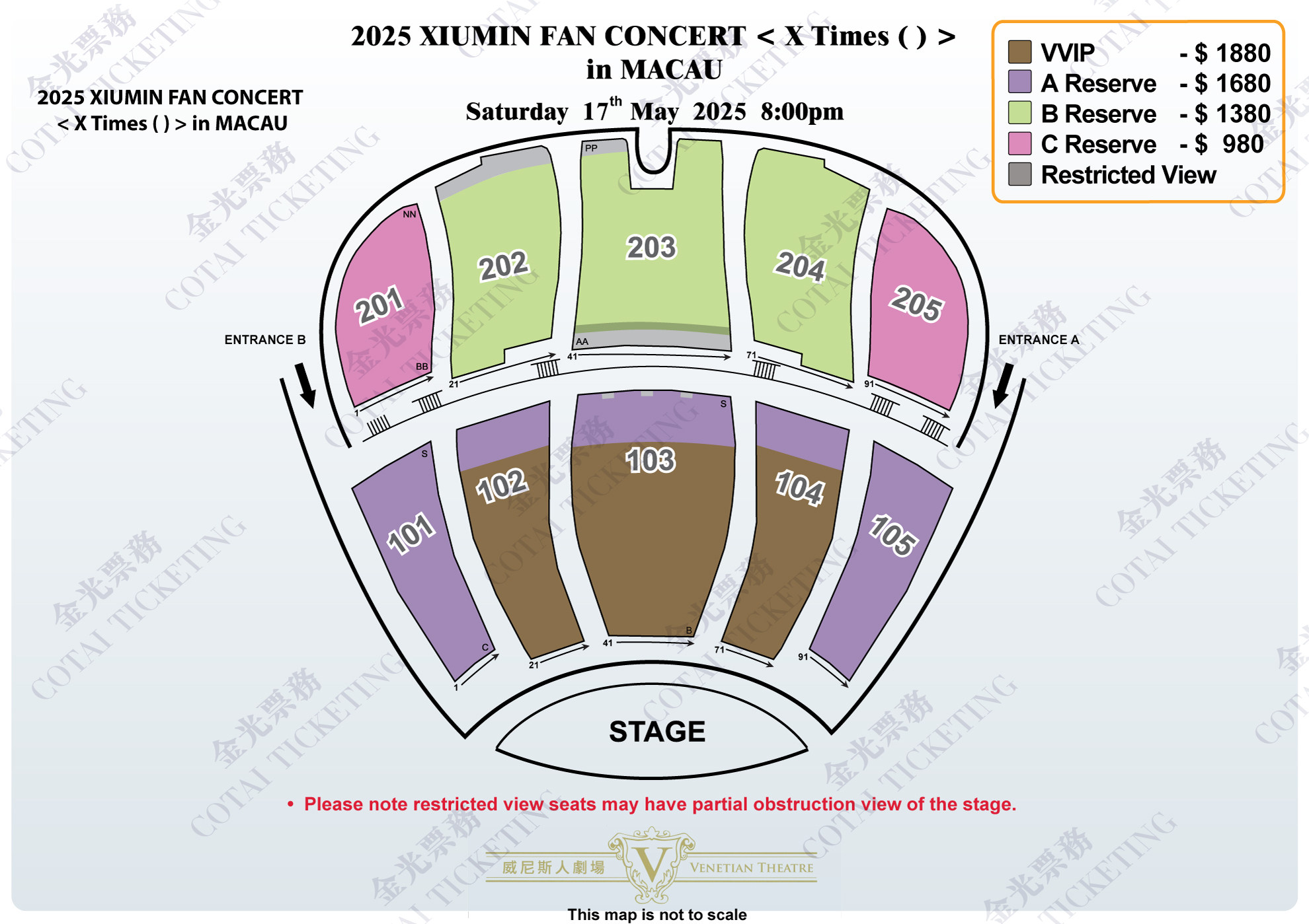 中国澳门2025 XIUMIN FAN CONCERT < X Times ( ) > in MACAU座位图