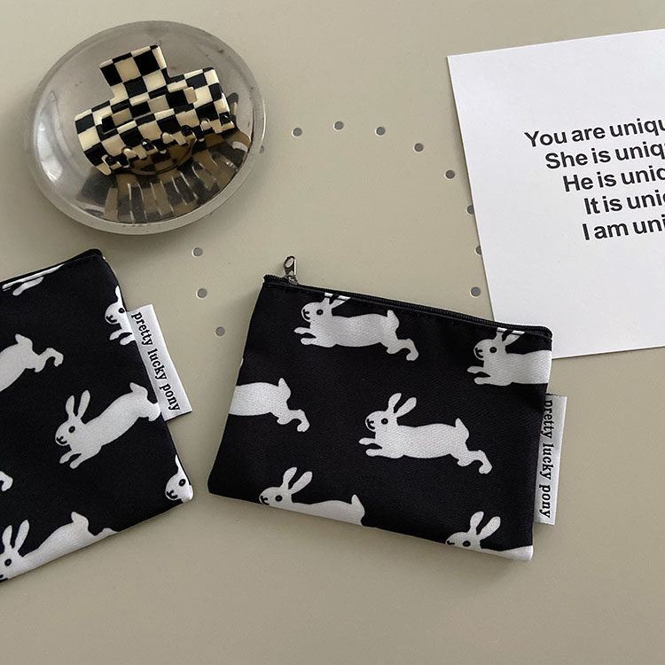 South Korea Ins Makeup Bag Containing Cartoon Cute Teenage Girl Zero Wallet Mini Hand Grab Bag Carry-on Bag Portable