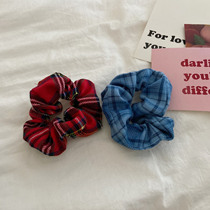 (Two) Japanese and Korean bm large intestine Hairband Plaid flower fat intestines head rope ins Sweet jennie hair accessories