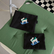 Korea ins niche cartoon cute storage cosmetic bag mini portable carry carry pocket pocket pocket pocket bag