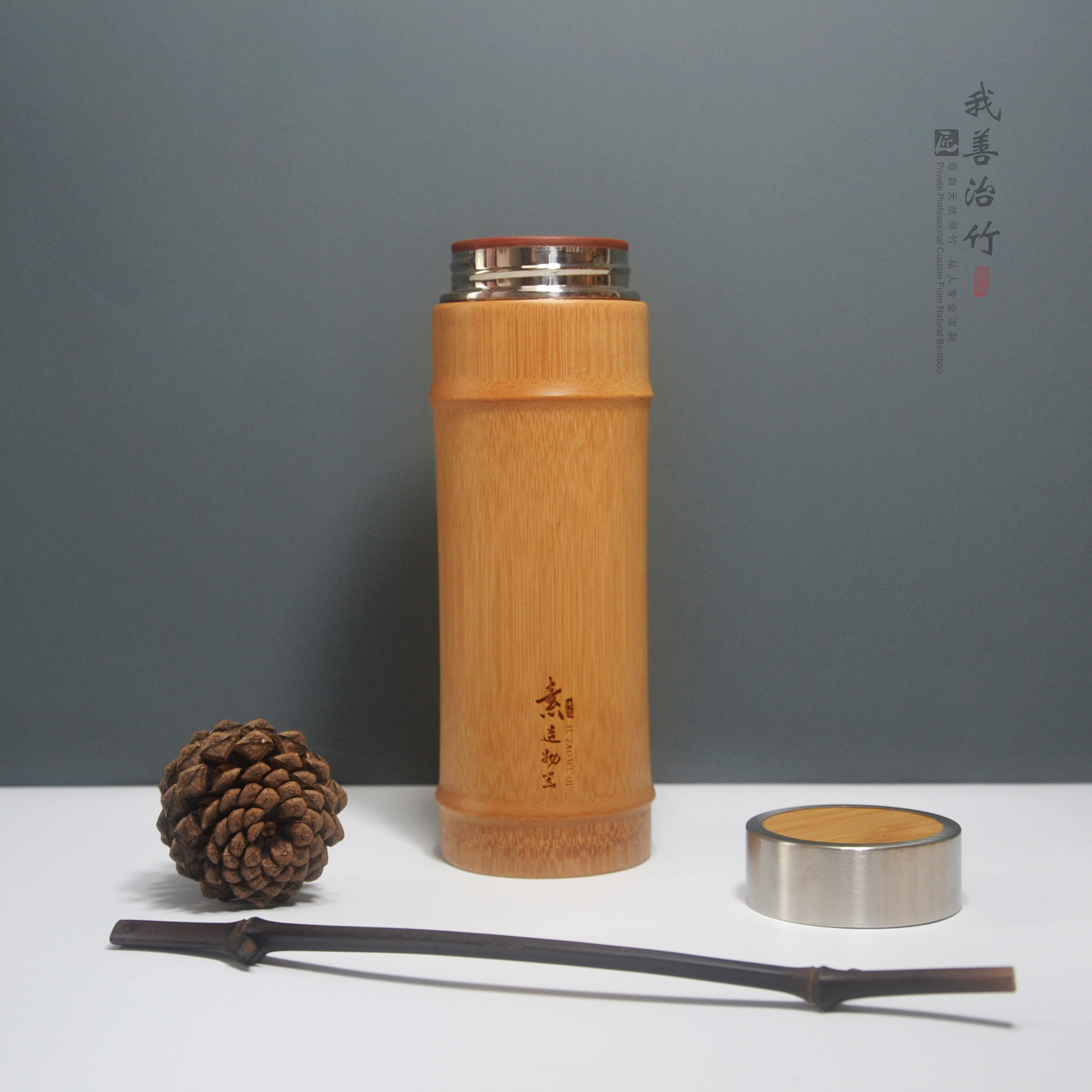 Natural bamboo insulation cup bamboo with hand cup bamboo bamboo insulation cup purple sand insulation cup