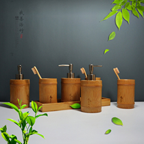 Factory direct supply of bamboo hand sanitizer bottle bamboo bath bottle rinse Cup bamboo toothbrush cup bamboo bathroom bamboo bath